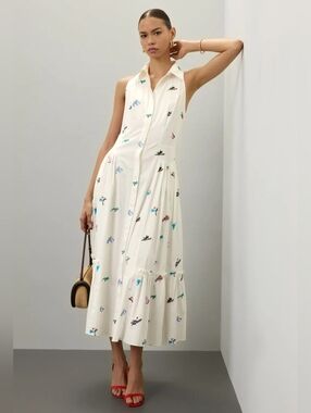 PRABAL GURUNG SLEEVELESS MIDI SHIRT DRESS SIZE 4 MSRP $375